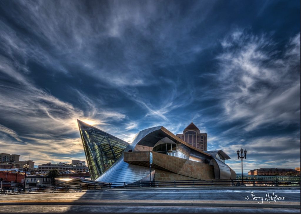 The architecture of the Taubman Museum is striking.