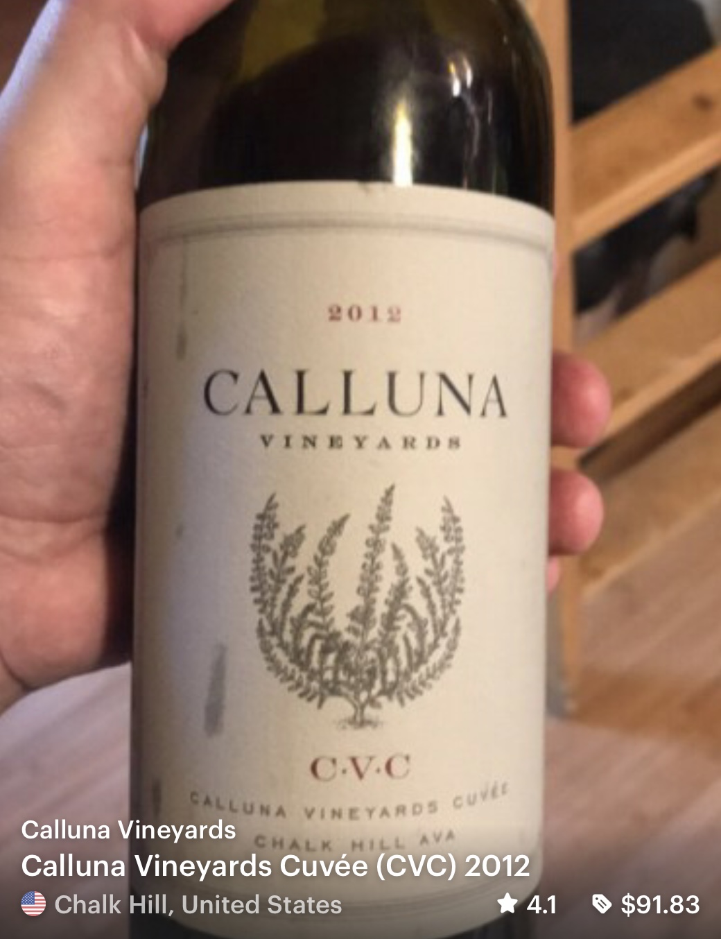 Calluna Vineyards CVC wine
