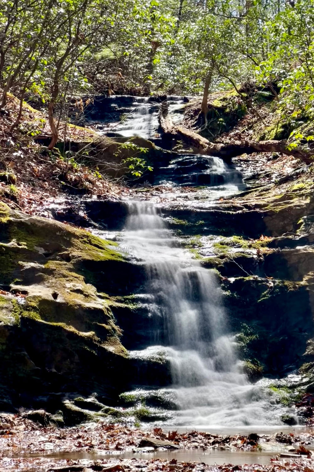 A long exposure of a small waterfall